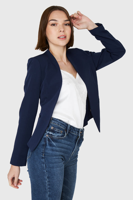 Blazer Entallado Clásico Azul Marino