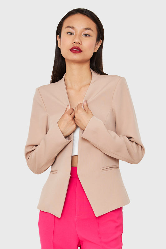Blazer Entallado Clásico Beige