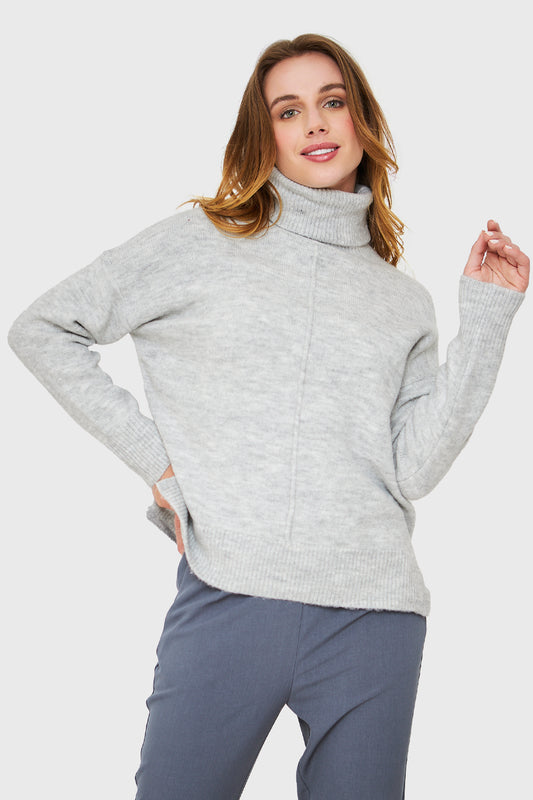 Sweater Beatle Costura Gris