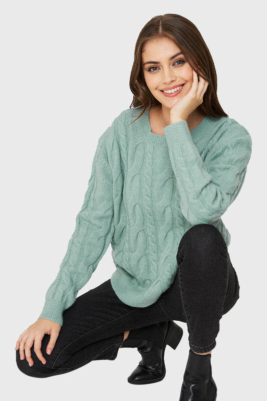 Sweater Trenzado Menta