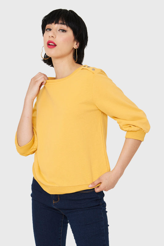 Polerón Manga Julieta 3/4 Amarillo