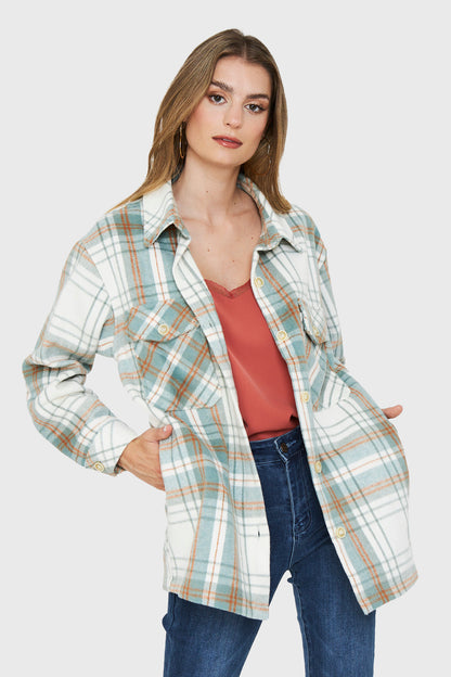 Sobrecamisa Estampado Escocés Menta