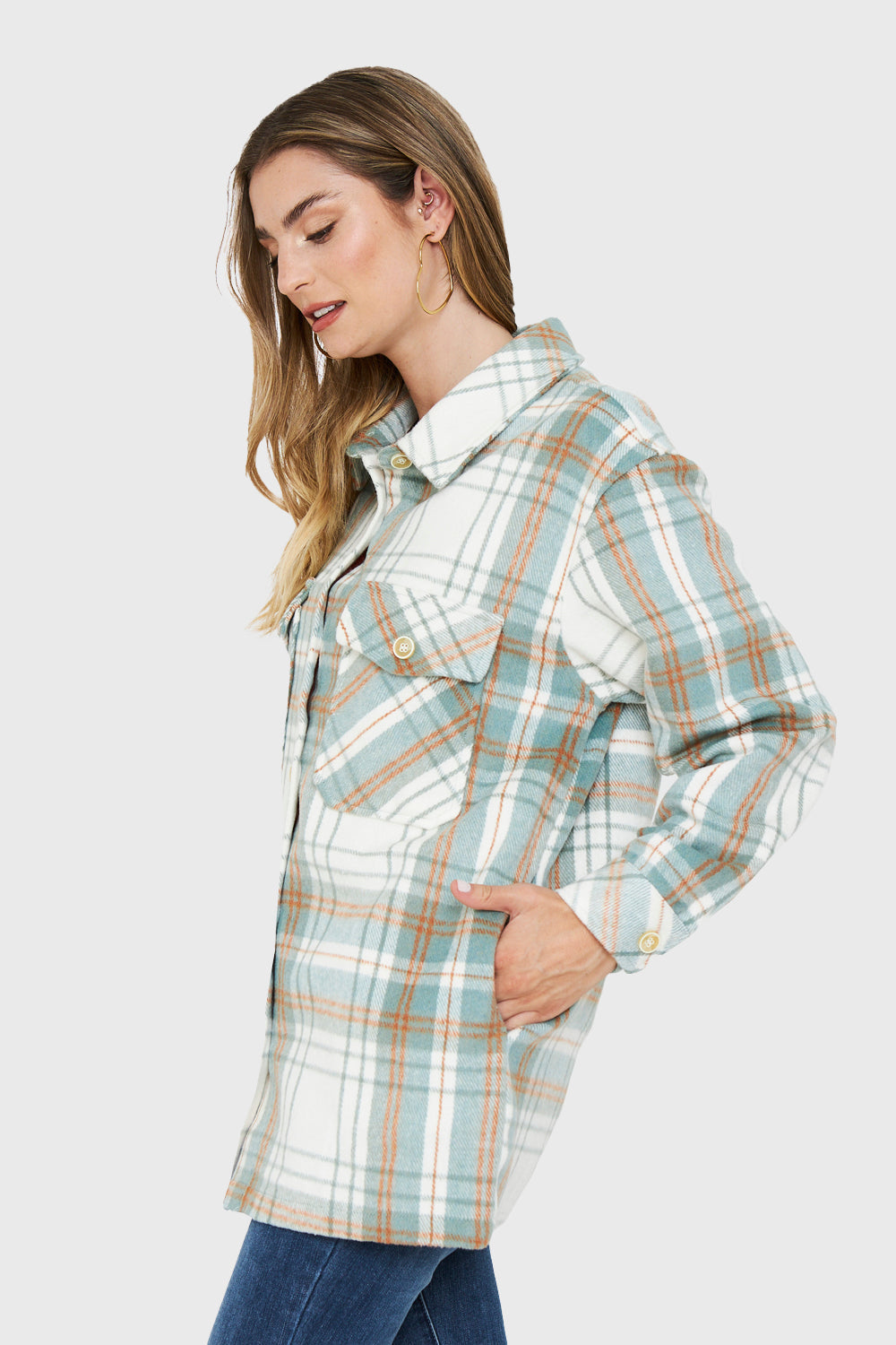 Sobrecamisa Estampado Escocés Menta