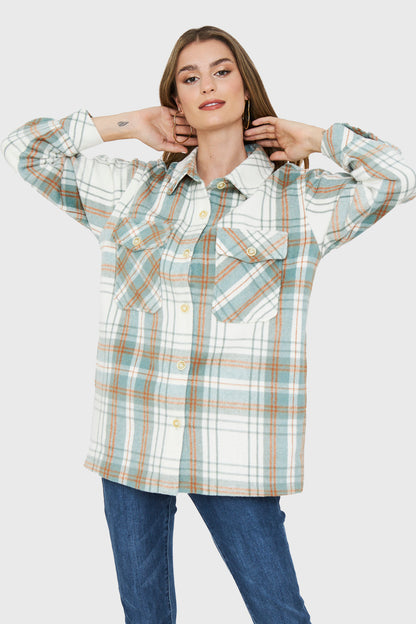 Sobrecamisa Estampado Escocés Menta