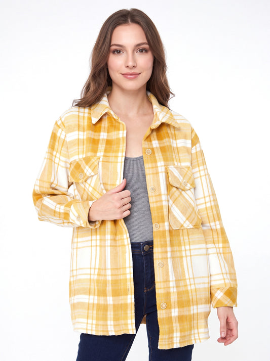 Sobrecamisa Estampado Escocés Amarillo