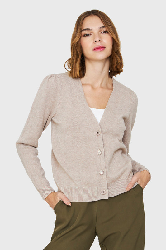 Cárdigan Manga Princesa Khaki