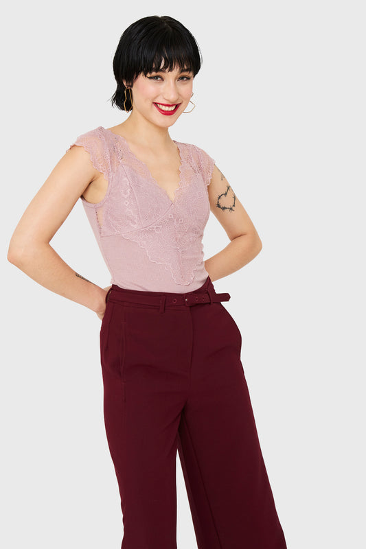 Body Canesú Encaje Rosa