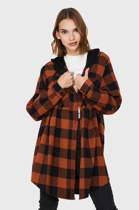 Sobrecamisa Gorro Cuadros Naranjo
