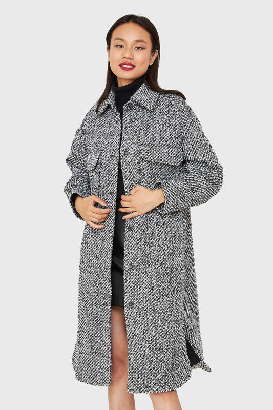 Abrigo Bolsillos Cargo Negro