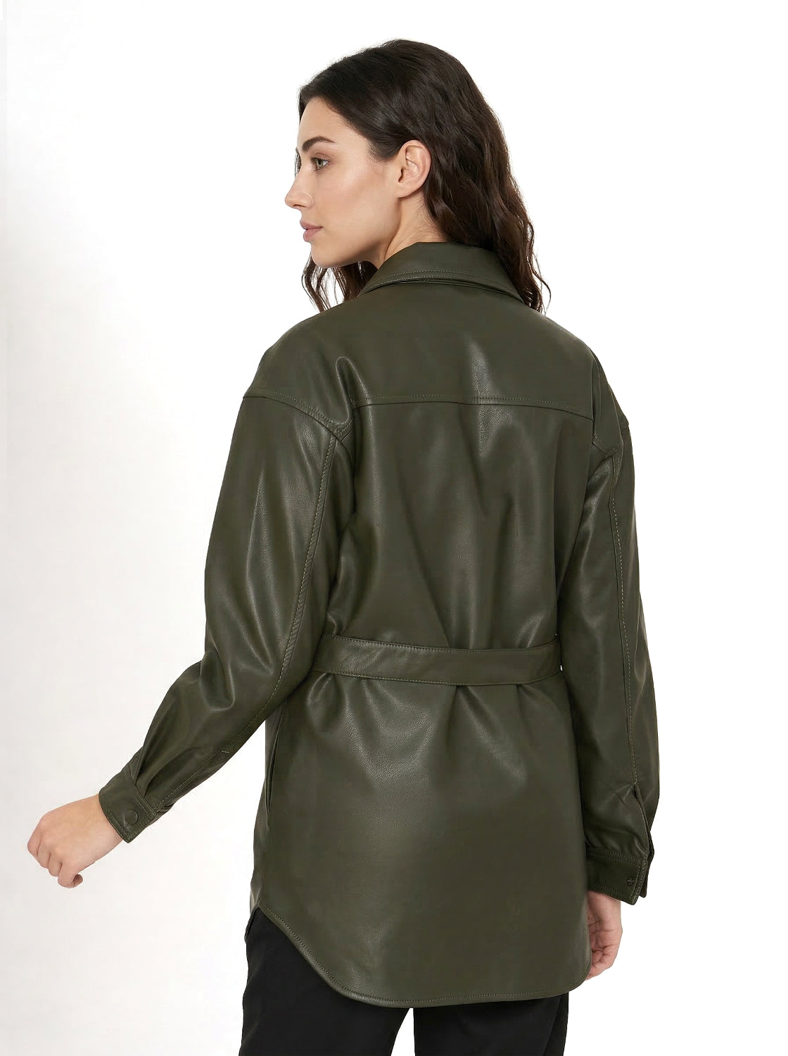 Chaqueta Lazo Ecocuero Oliva