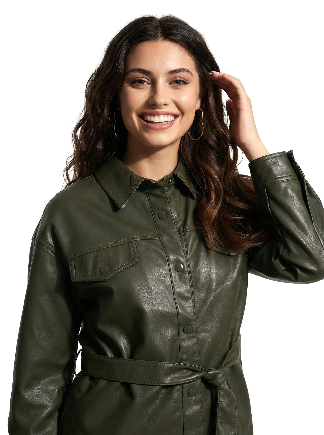 Chaqueta Lazo Ecocuero Oliva