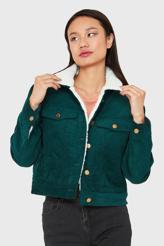 Chaqueta Corta Cotelé Verde