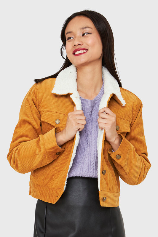 Chaqueta Corta Cotelé Mostaza