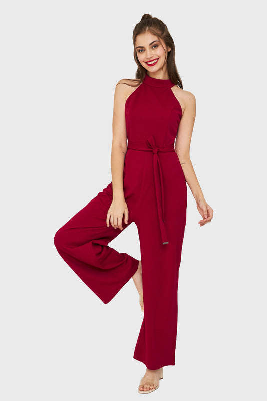 Enterito Cuello Halter Burdeos