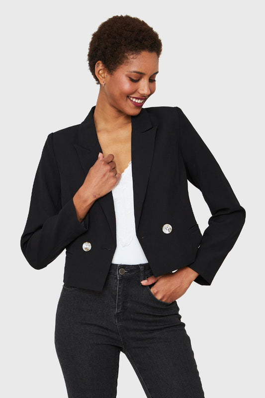 Blazer Crop Cruzado Negro