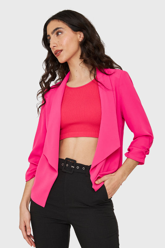 Blazer Solapa Manga 3/4 Fucsia