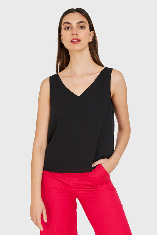 Blusa Básica Sin Mangas Negro