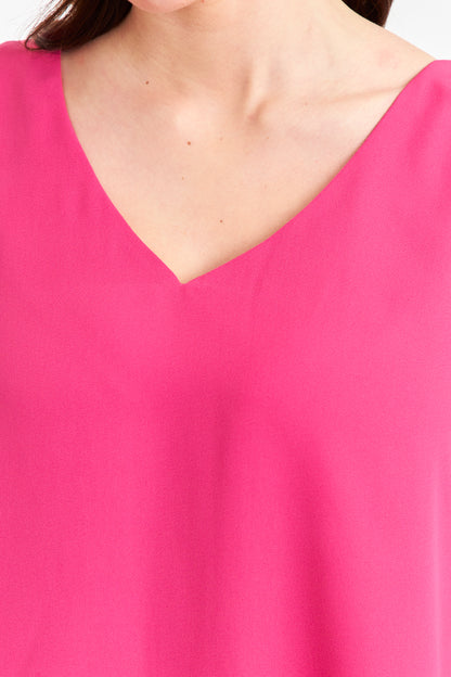 Blusa Básica Escote en V Rosado