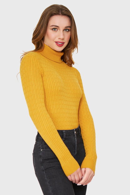 Sweater Tipo Cadenetas Mostaza