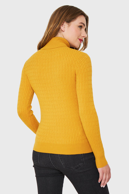 Sweater Tipo Cadenetas Mostaza