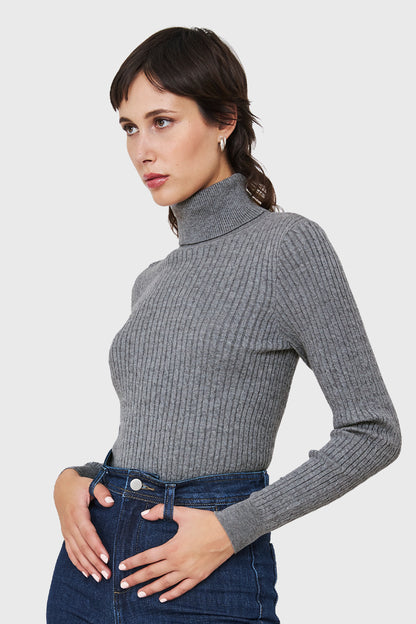 Sweater Tipo Cadenetas Gris