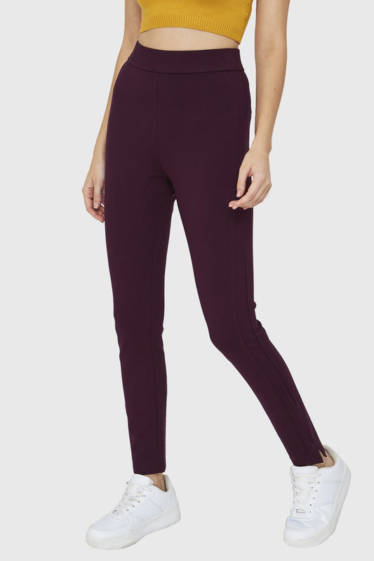 Legging Tiro Alto Aberturas Burdeos