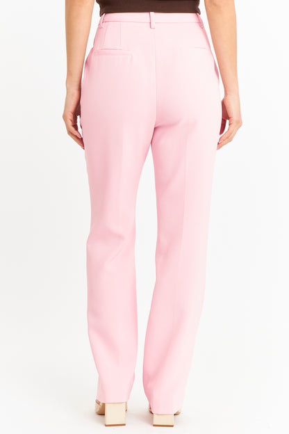 Pantalón Costuras Frontales Recto Rosado