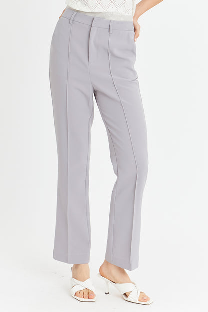 Pantalón Vestir Costuras Frontales Gris