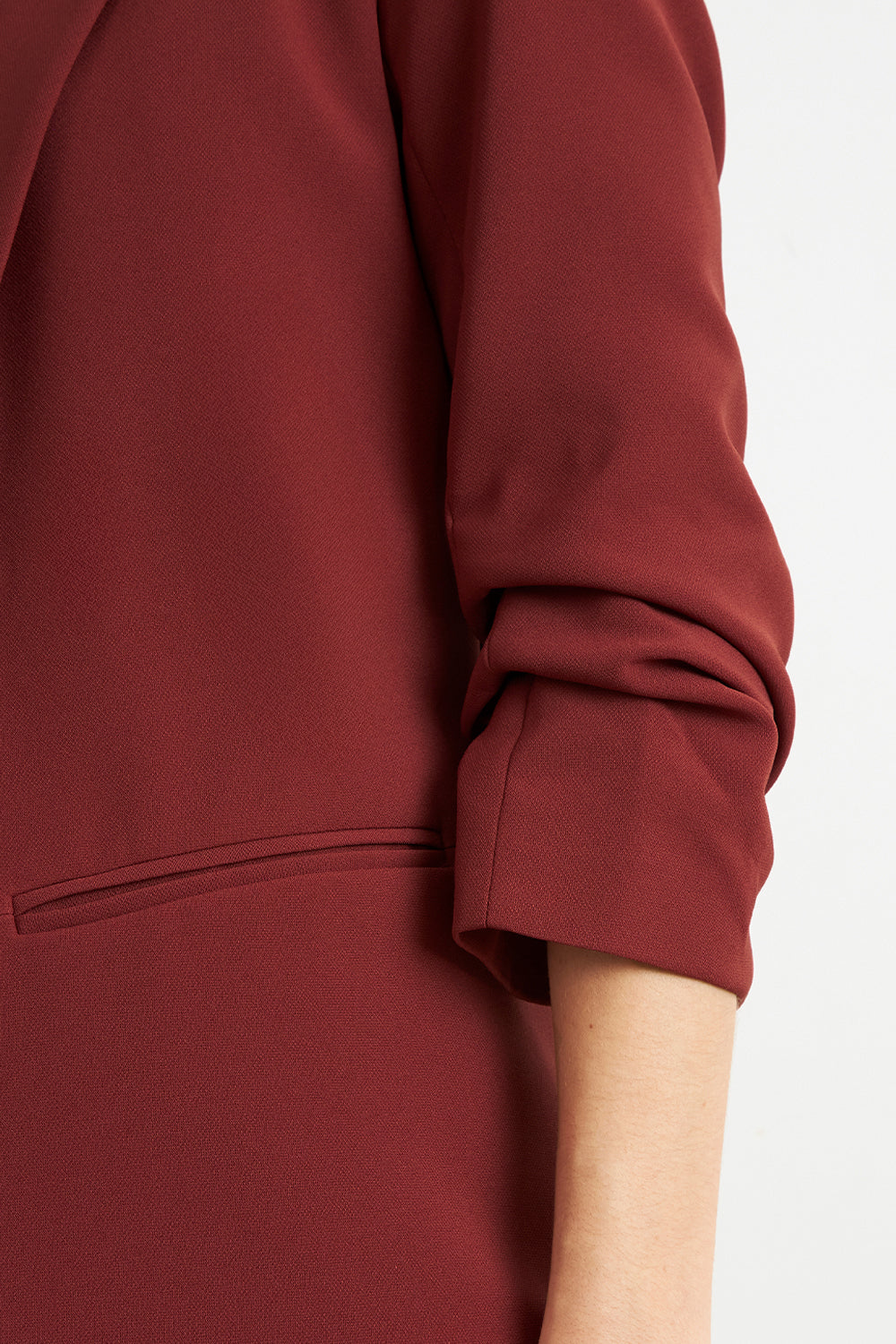 Blazer Manga 3/4 Ajustado con Solapas Óxido