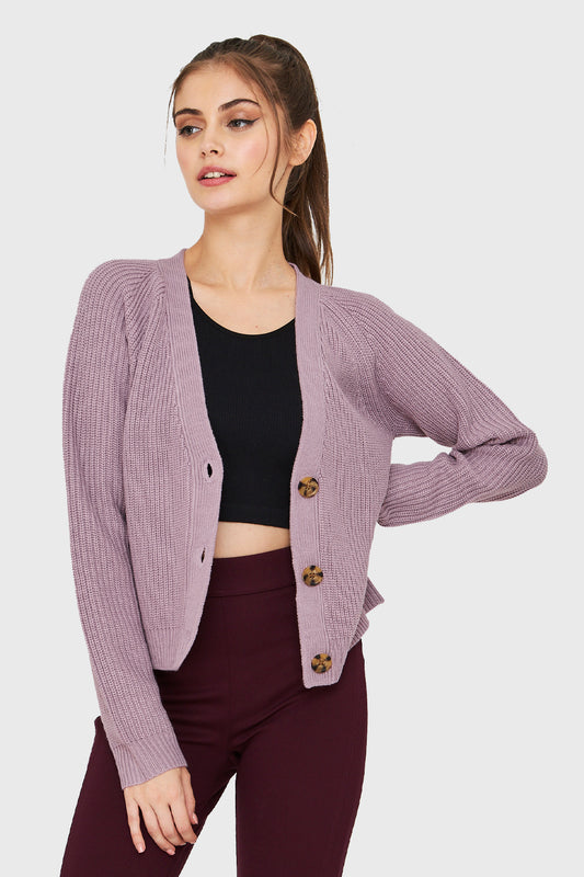 Cárdigan Manga Ranglán Lila