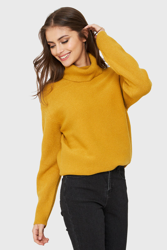 Sweater Cuello Beatle Soft Mostaza
