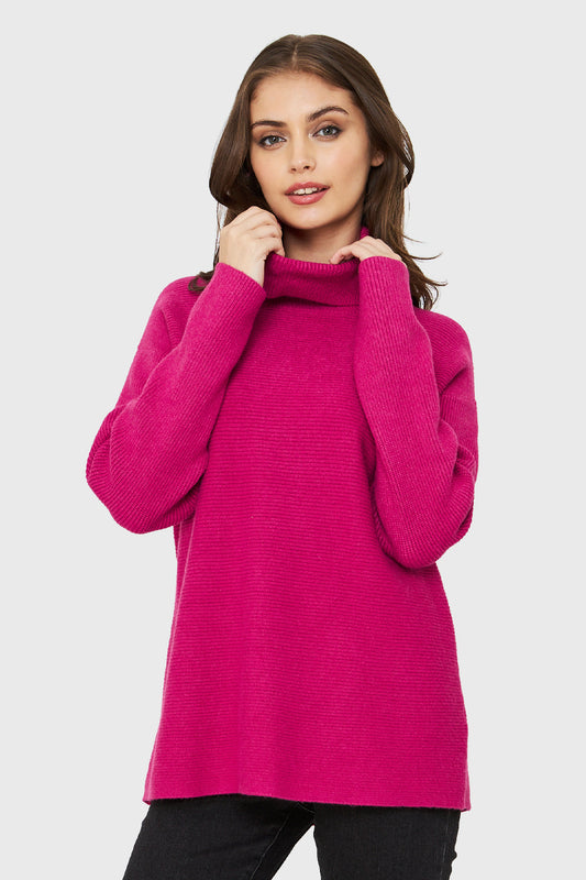 Sweater Cuello Beatle Soft Fucsia