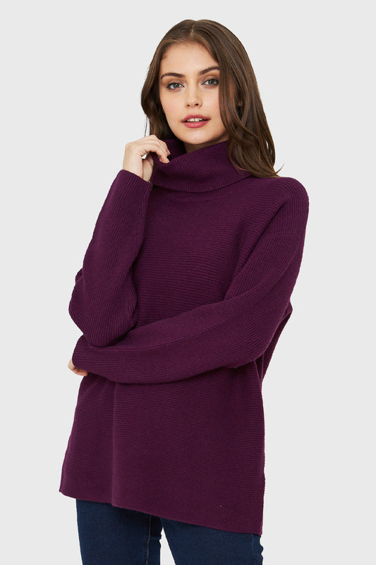 Sweater Cuello Beatle Soft Morado
