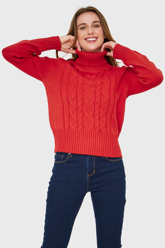 Sweater Tipo Cadeneta Rojo