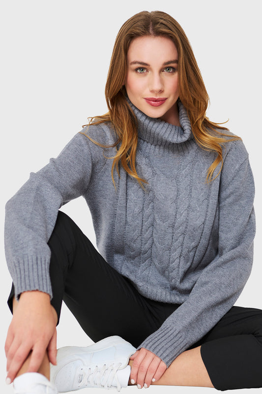 Sweater Tipo Cadeneta Gris
