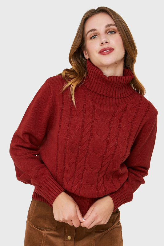 Sweater Tipo Cadeneta Terracota