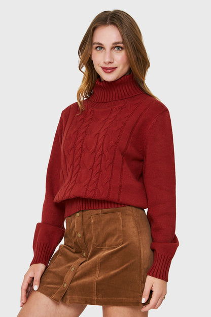 Sweater Tipo Cadeneta Terracota