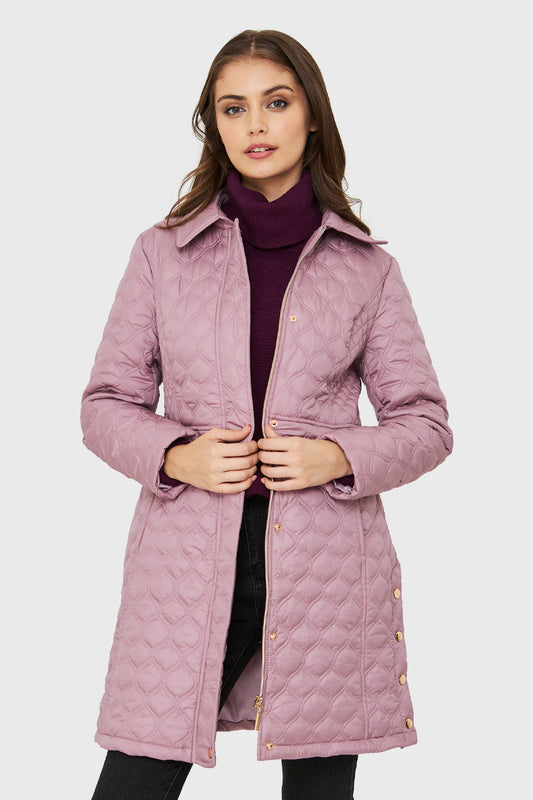 Parka Tipo Quilt Rosa