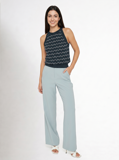 Pantalón Pierna Ancha Celeste