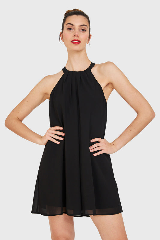 Vestido Corto Halter Negro