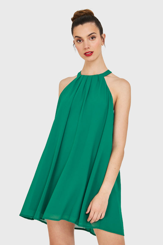 Vestido Corto Halter Verde