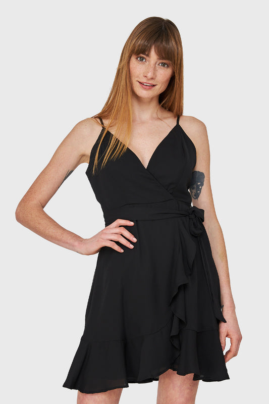 Vestido Corte Tulipán y Lazo Negro