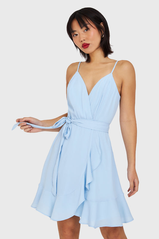 Vestido Corto Tulipán Celeste