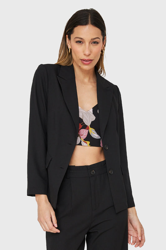 Blazer Dos Botones Negro