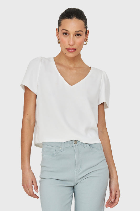 Blusa Tipo Gasa Blanco