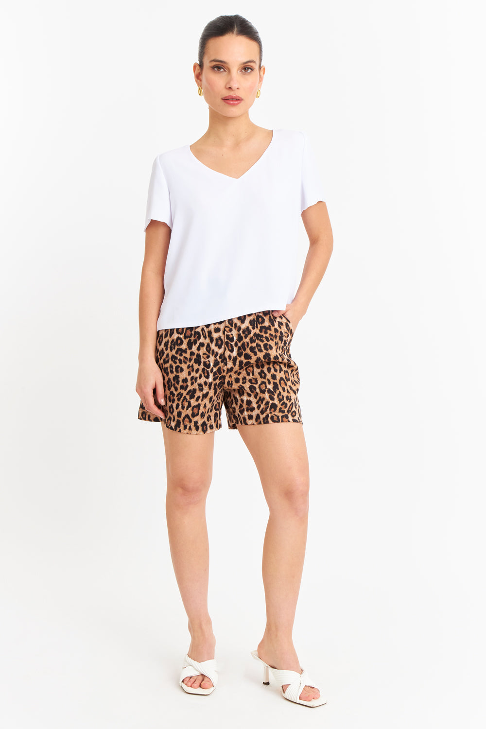 Blusa Cuello V Tipo Gasa Blanco