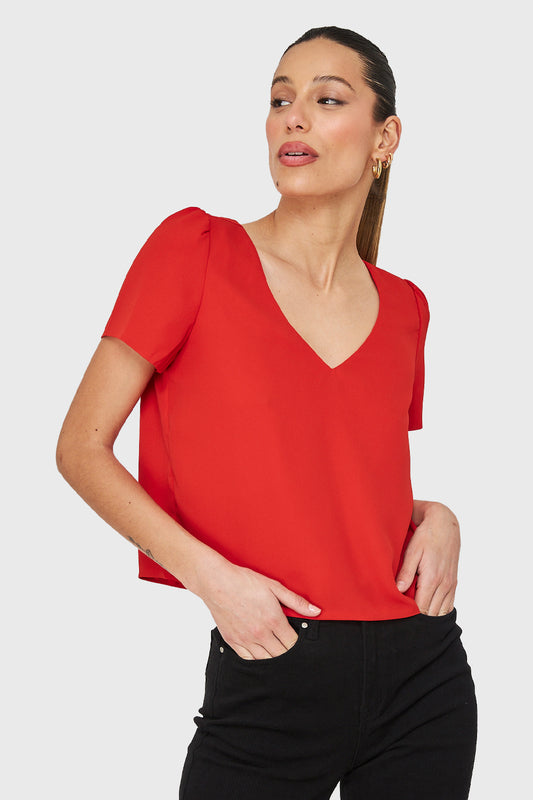 Blusa Tipo Gasa Rojo