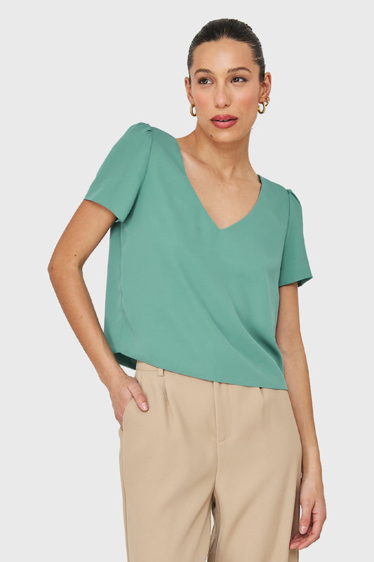 Blusa Tipo Gasa Verde