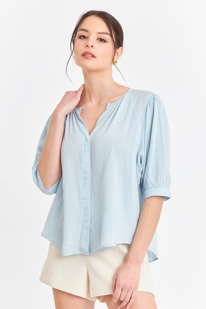 Blusa Holgada Celeste