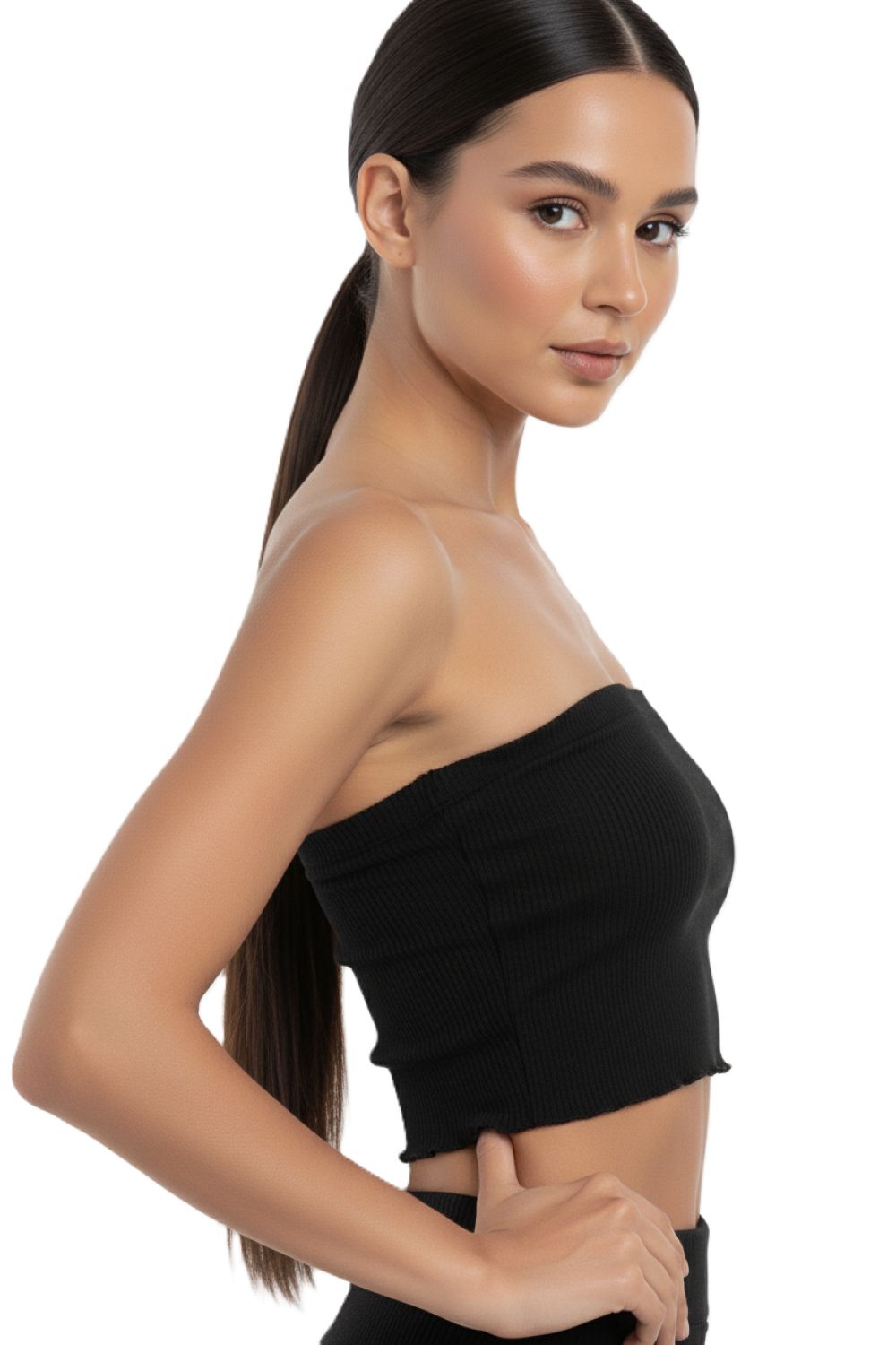 Top Strapless Elasticado Negro